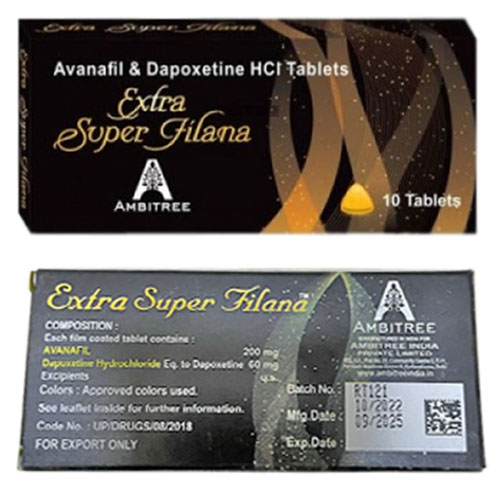 印度黑水鬼 第四代壯陽藥 Extra Super Filana 超級阿伐那非雙效片 頂級壯陽助勃+持久延時